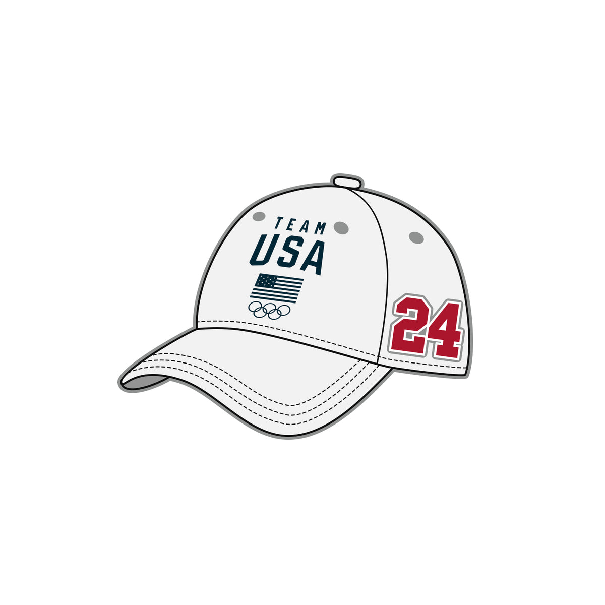 2024 Paris Olympics Team USA BB Cap Lapel Pin honavusa