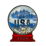 Load image into Gallery viewer, Team USA Milano Cortina 3D Snow Globe Pin
