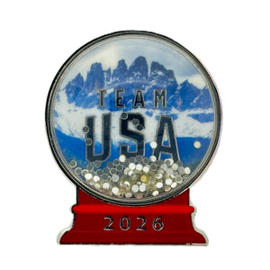 Team USA Milano Cortina 3D Snow Globe Pin
