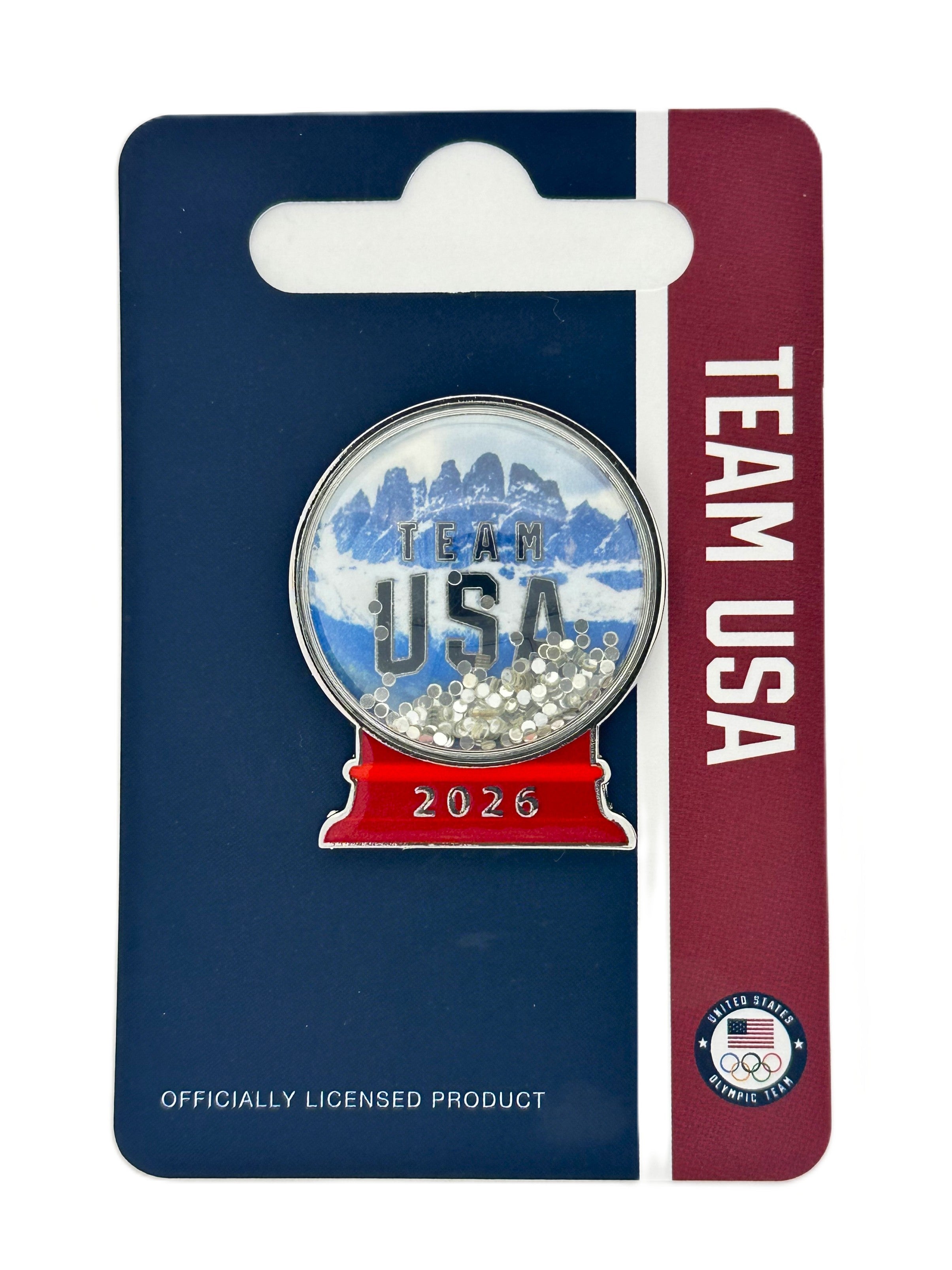Team USA Milano Cortina 3D Snow Globe Pin