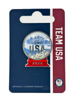 Load image into Gallery viewer, Team USA Milano Cortina 3D Snow Globe Pin
