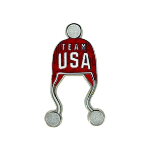 Team USA Knit Ear Hat Pin