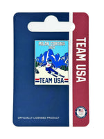 Load image into Gallery viewer, Team USA Milan Cortina Vintage Ski Poster Pin
