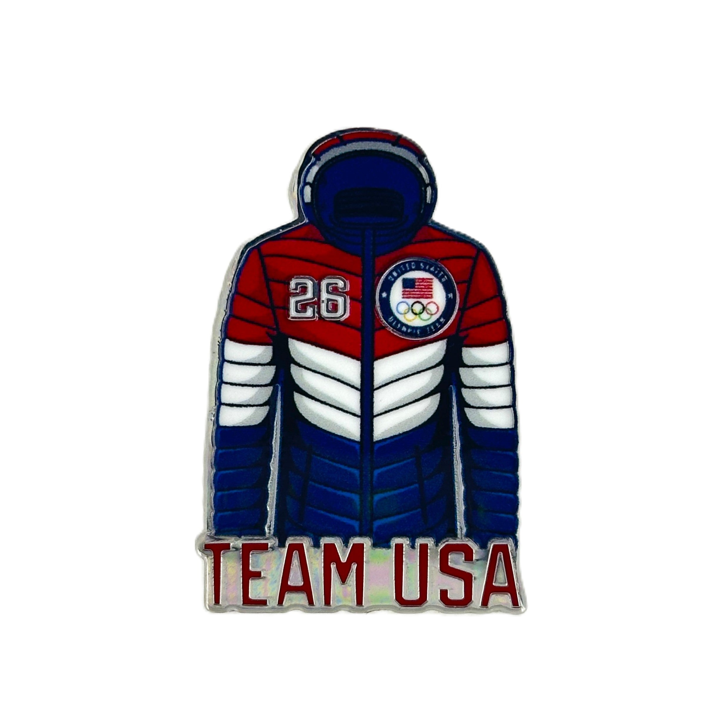 Team USA Racing Stripe Puffy Jacket Pin