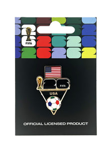 FIFA 2026 World Cup USA Flag and Ball Host Country Pin
