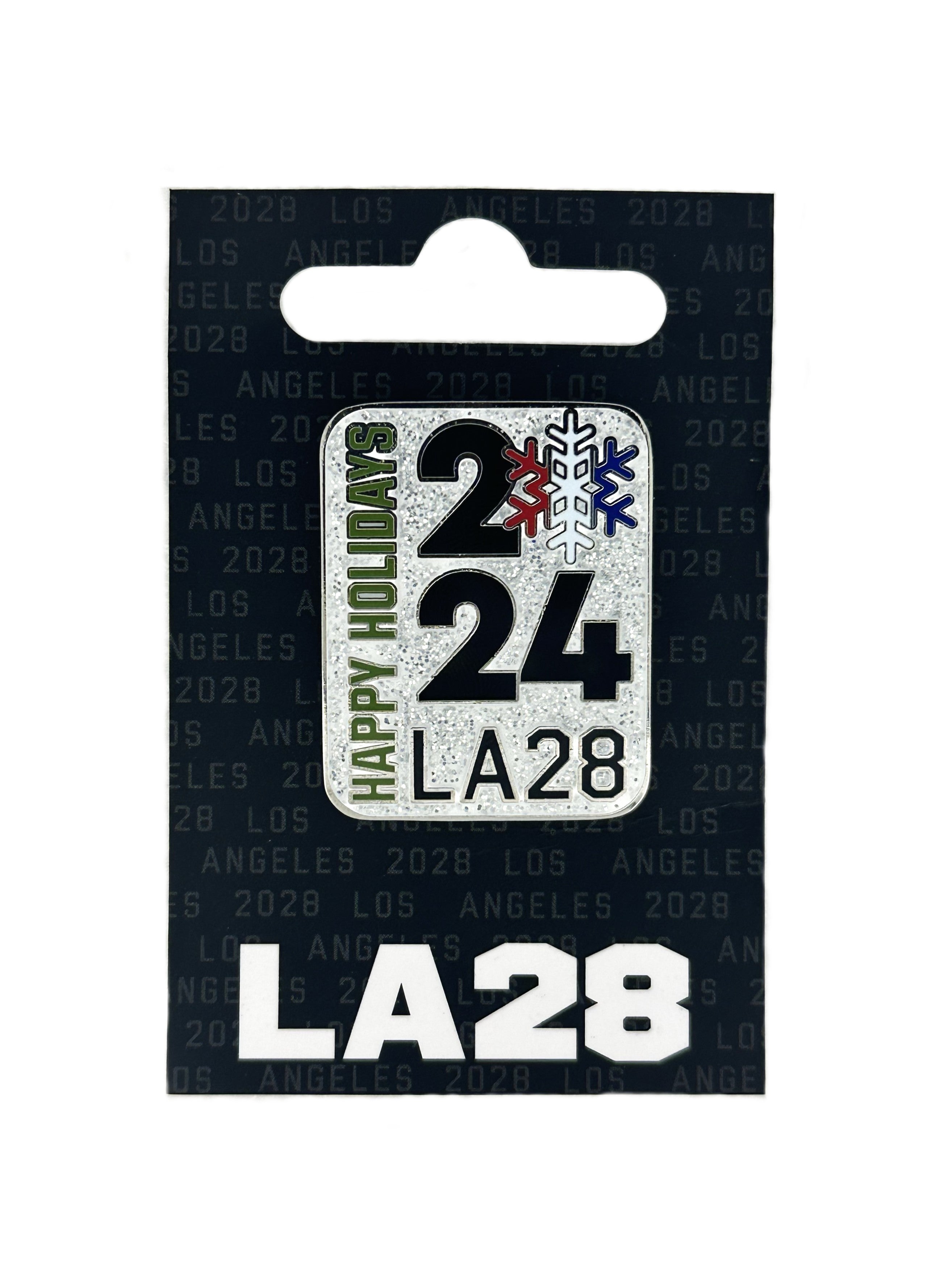 LA28 Happy Holidays 2024 Glitter Pin