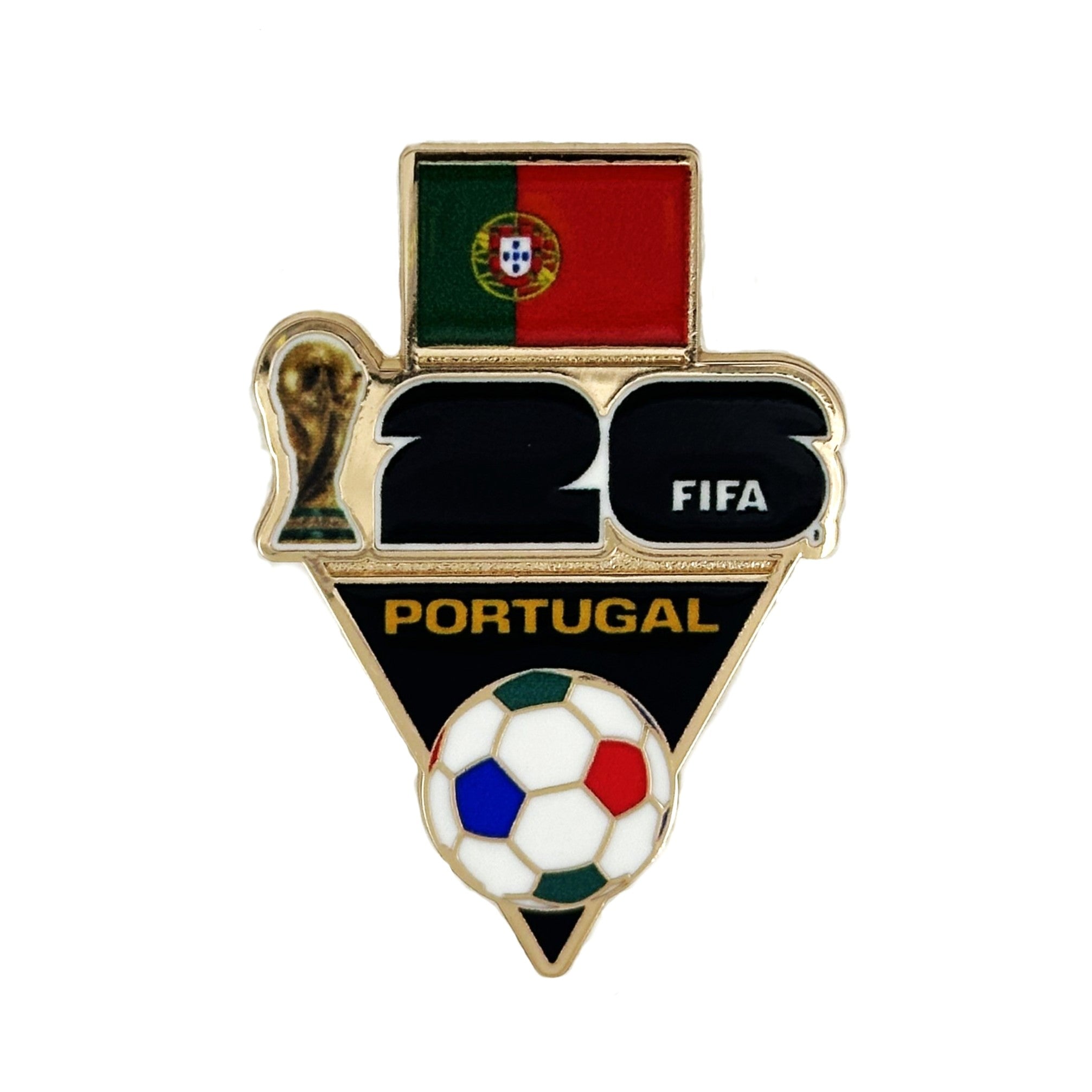 FIFA 2026 World Cup Portugal Flag and Ball Pin