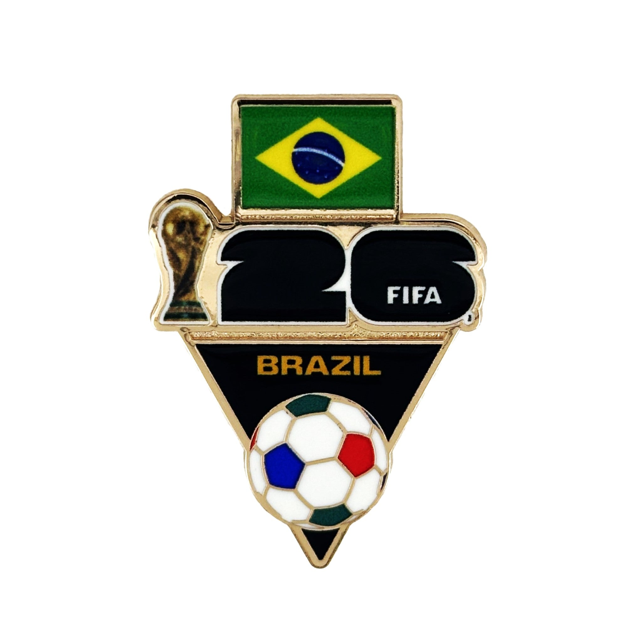 FIFA 2026 World Cup Brazil Flag and Ball Pin
