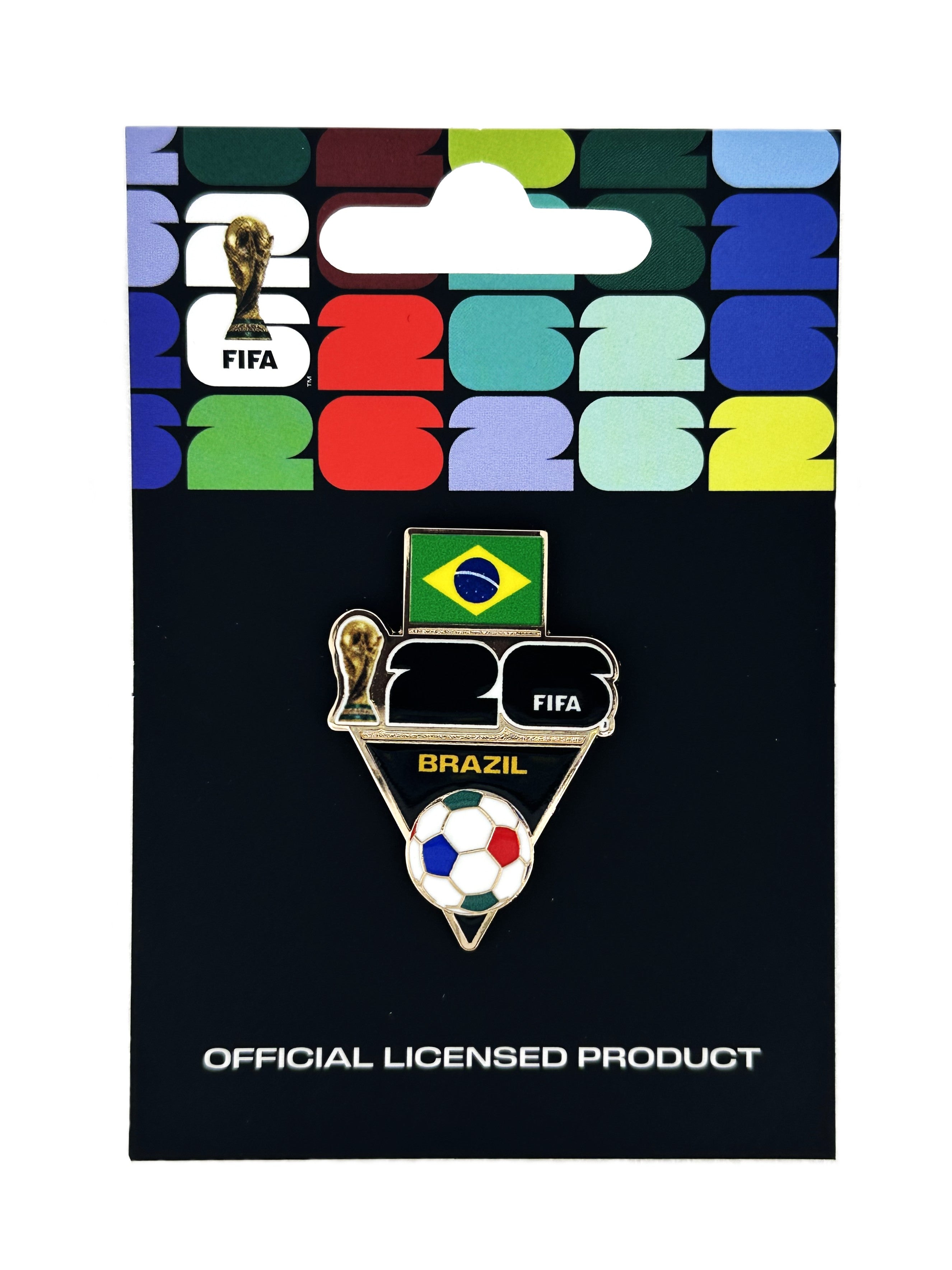 FIFA 2026 World Cup Brazil Flag and Ball Pin