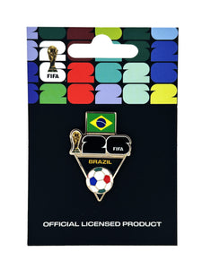 FIFA 2026 World Cup Brazil Flag and Ball Pin