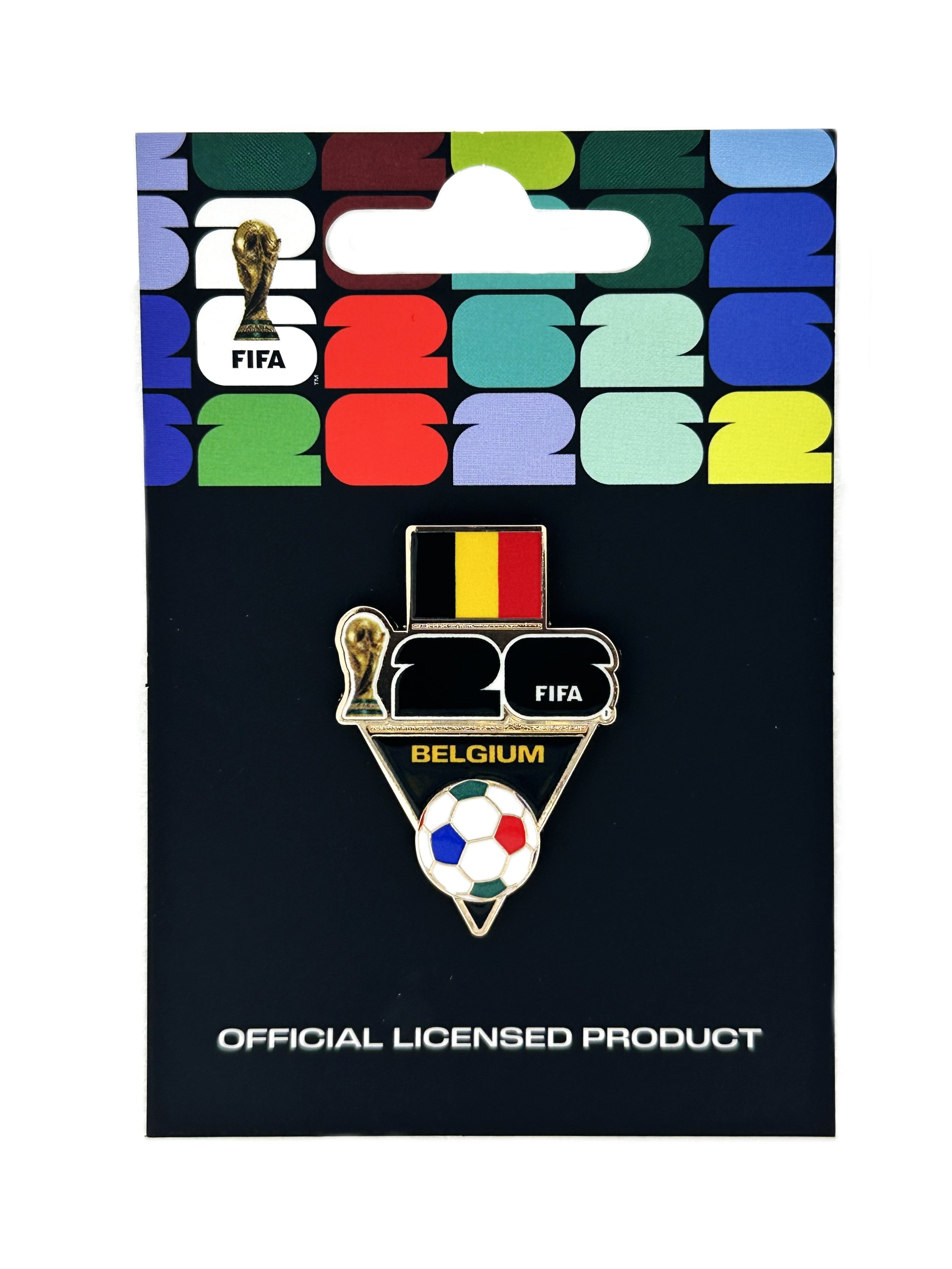 FIFA 2026 World Cup Belgium Flag and Ball Pin