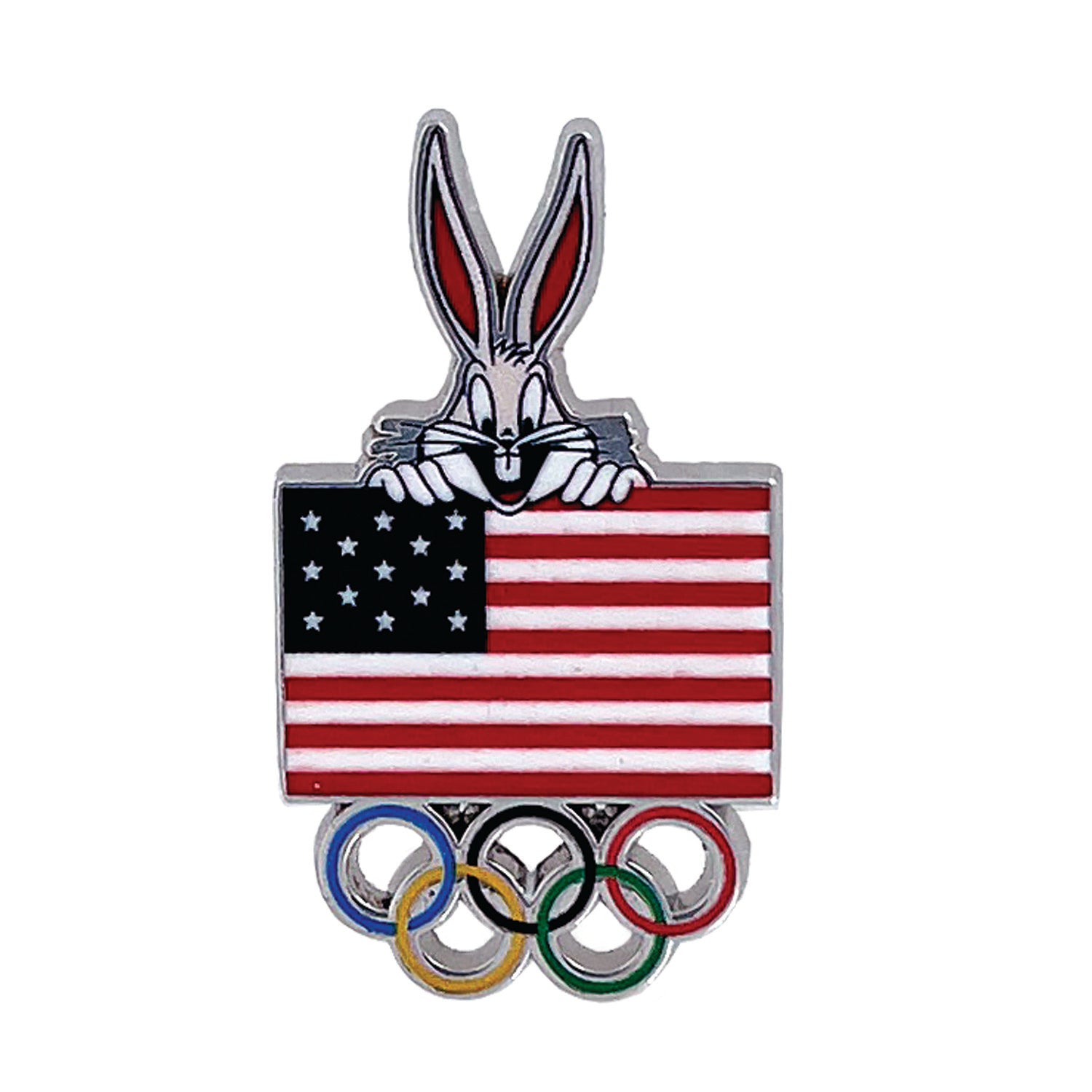 Looney Tunes x Team USA Bugs Bunny with Flag & Rings Lapel Pin