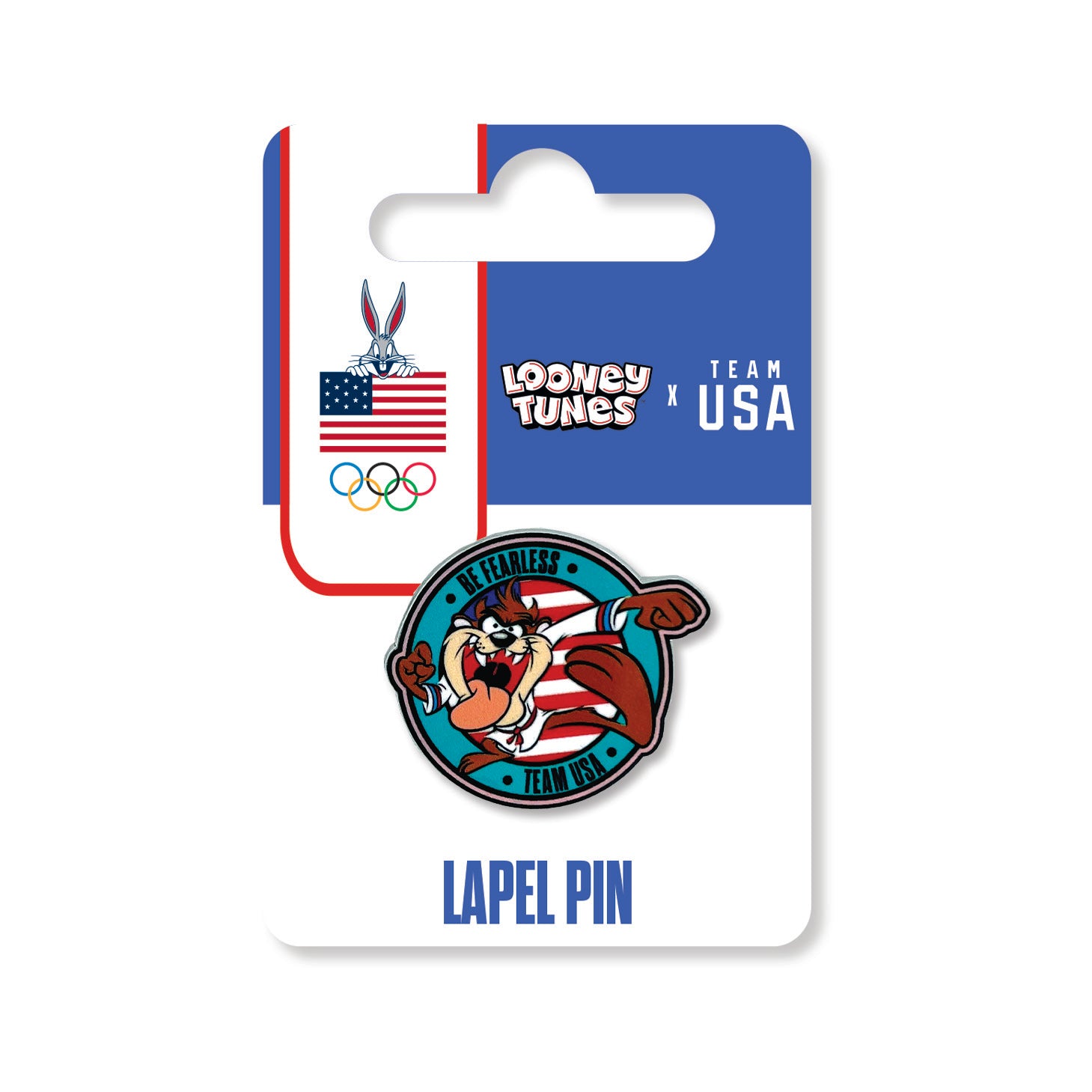 Looney Tunes TEAM USA Taz "Be Fearless" Lapel Pin
