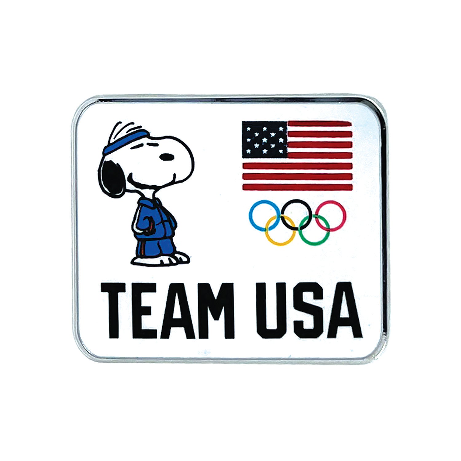 Peanuts x Team USA Snoopy with Olympic Rings Lapel Pin