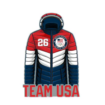 Team USA Racing Stripe Puffy Jacket Pin