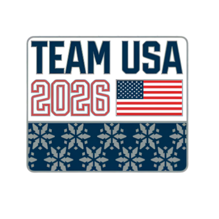 Team USA Flag and Snowflakes Pin