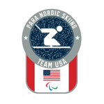Load image into Gallery viewer, Team USA Para Nordic Skiing Pictogram Glitter Pin
