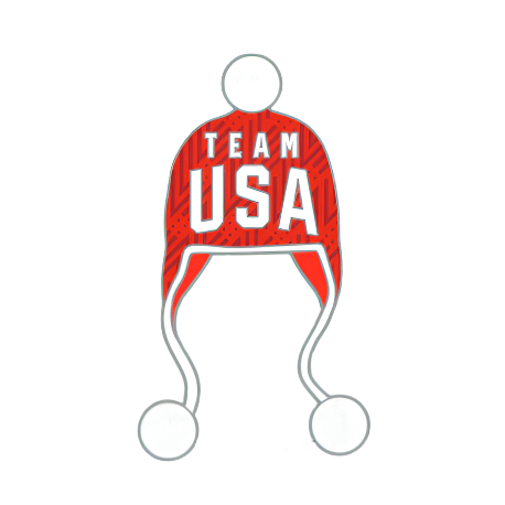 Team USA Knit Ear Hat Pin