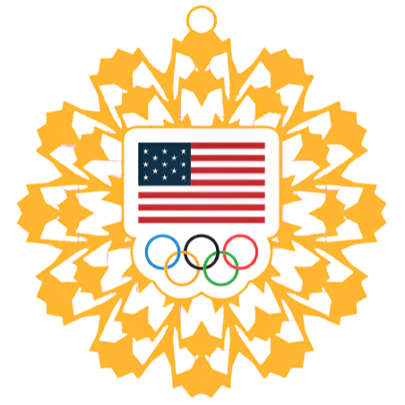 Team USA Flag and Rings Ornament
