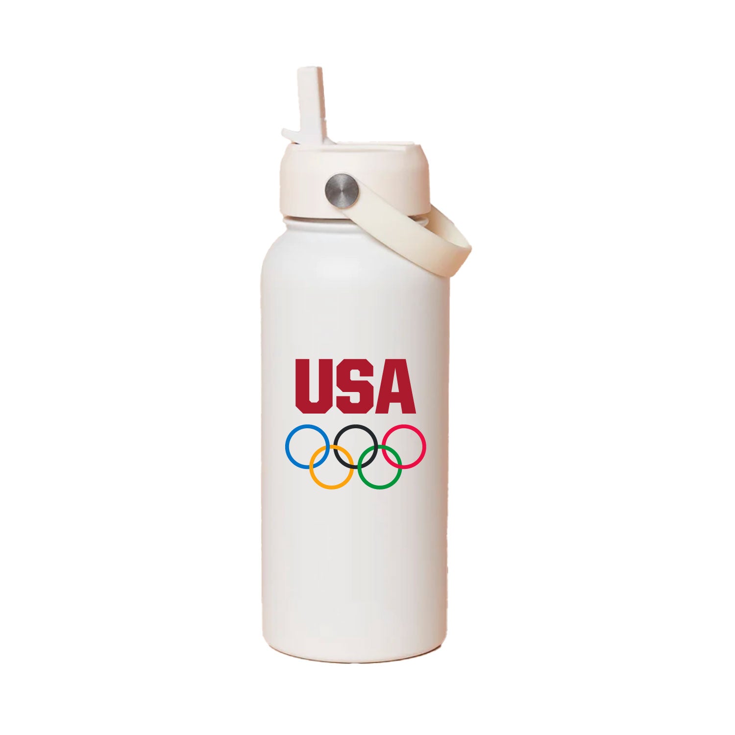 USOC USA Olympic Rings Metal Water Bottle