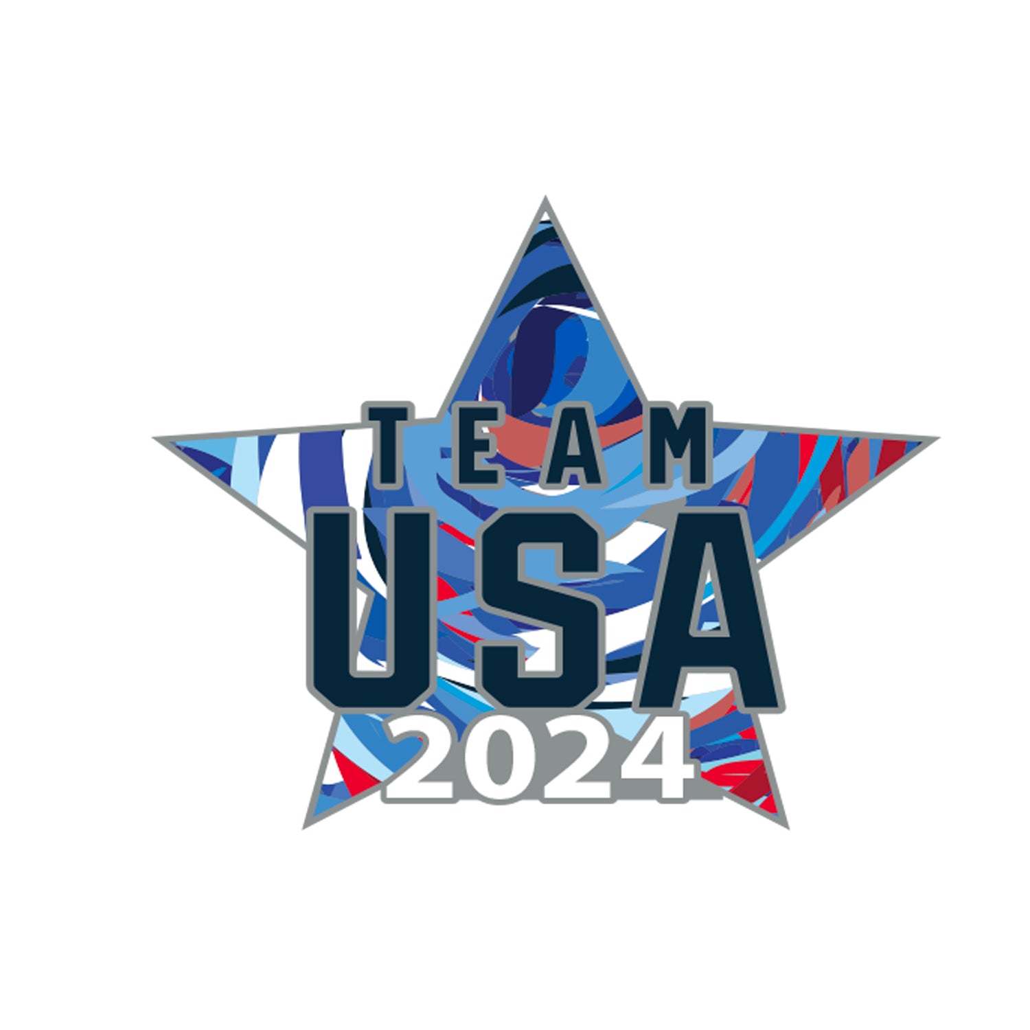2024 Paris Olympics Team USA Impressionism Star Lapel Pin
