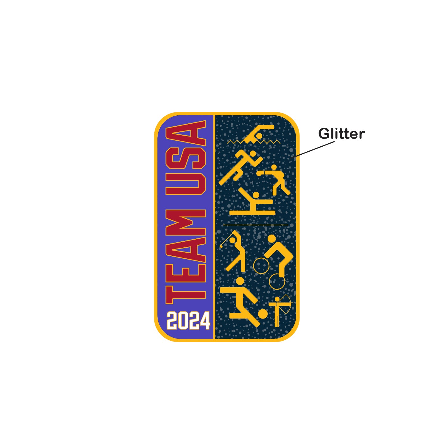 Team USA 2024 Pictogram Glitter Lapel Pin