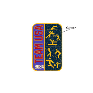 2024 Paris Olympic Team USA Pictogram Glitter Lapel Pin