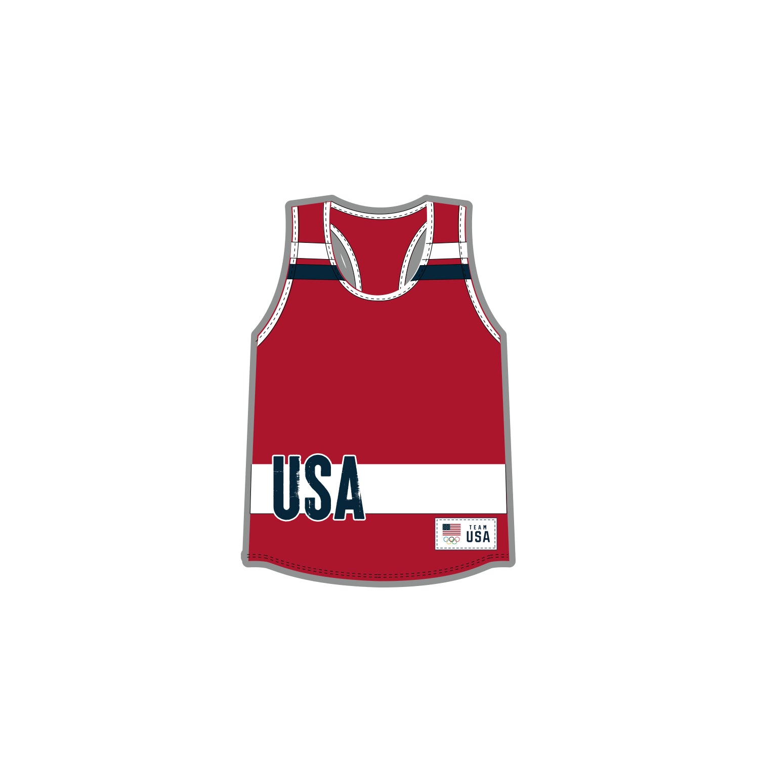 2024 Paris Olympics Team USA Retro Tank Top Lapel Pin