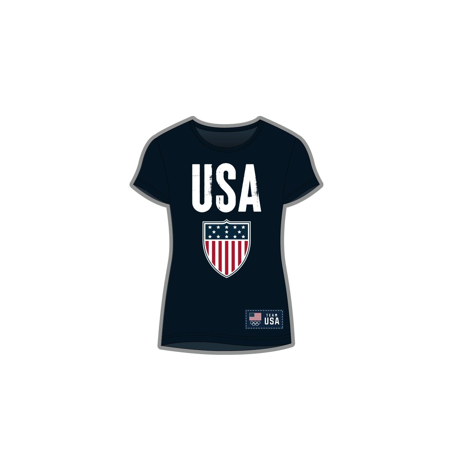 Team USA 2025 Retro Woman's Sport Tee Lapel Pin Honav USA