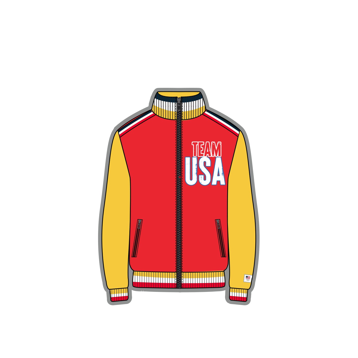 2024 Paris Olympics Team USA Sunset Letterman Jacket Lapel Pin