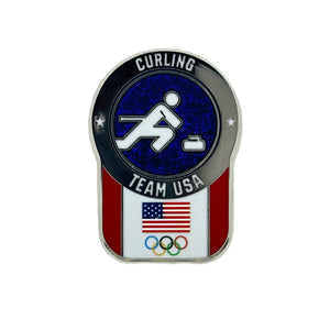 Team USA Curling Pictogram Glitter Pin
