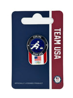 Load image into Gallery viewer, Team USA Curling Pictogram Glitter Pin
