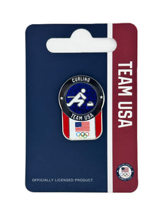 Team USA Curling Pictogram Glitter Pin