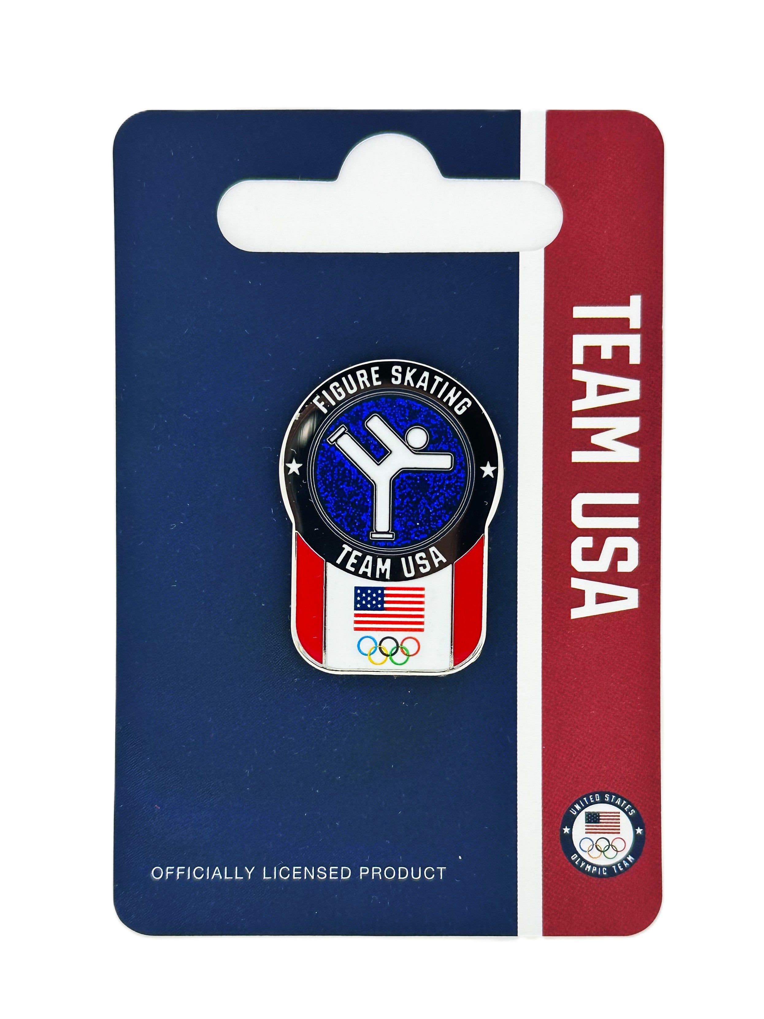 Team USA Figure Skating Pictogram Glitter Pin