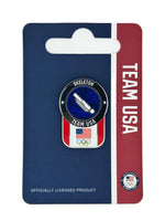 Load image into Gallery viewer, Team USA Skeleton Pictogram Glitter Pin
