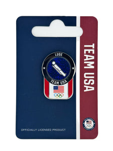 Team USA Luge Pictogram Glitter Pin