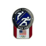 Load image into Gallery viewer, Team USA Nordic Combined Pictogram Glitter Pin
