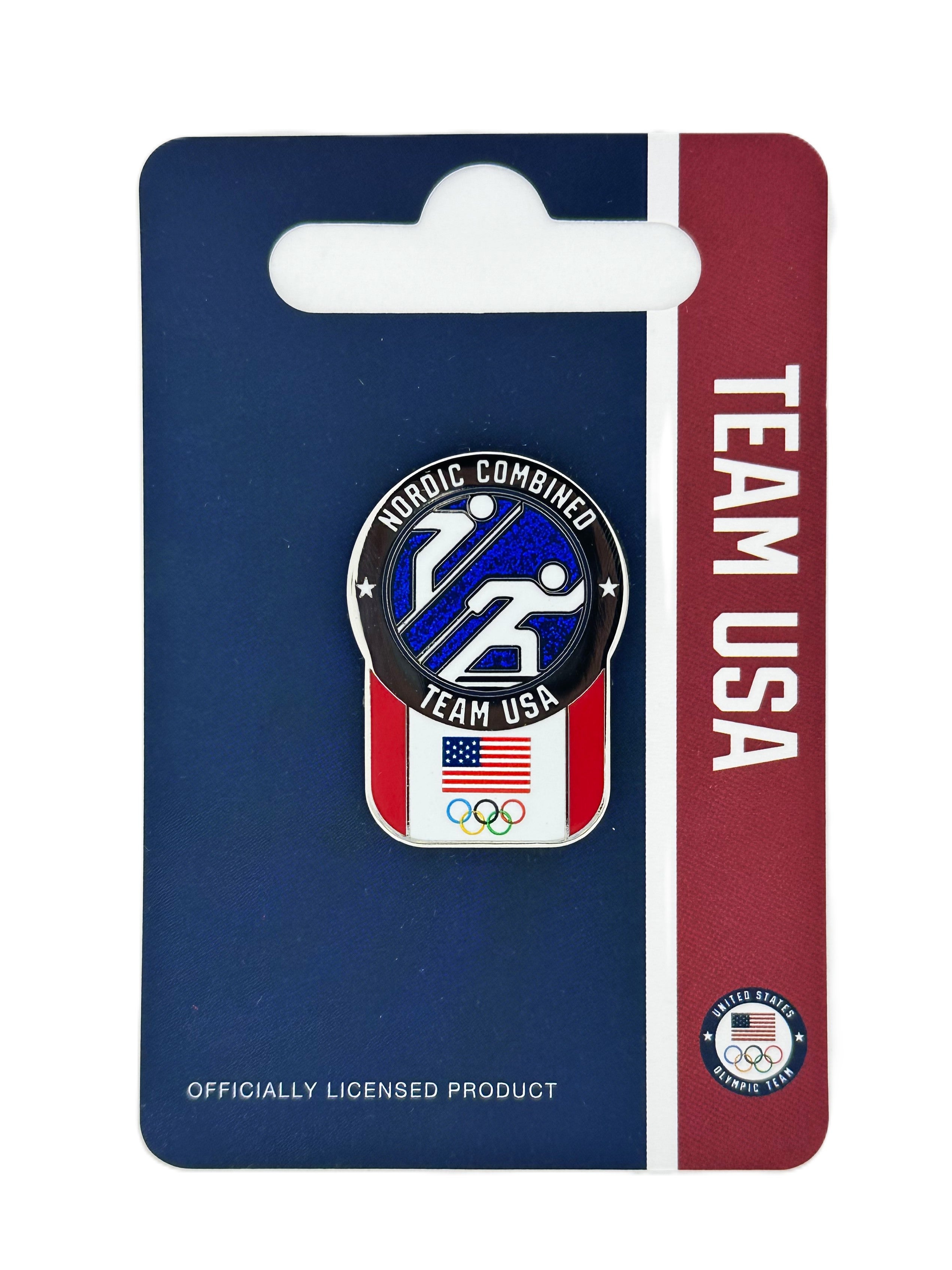 Team USA Nordic Combined Pictogram Glitter Pin