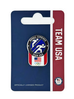 Load image into Gallery viewer, Team USA Nordic Combined Pictogram Glitter Pin
