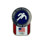Load image into Gallery viewer, Team USA Short Track Speedskating Pictogram Glitter Pin
