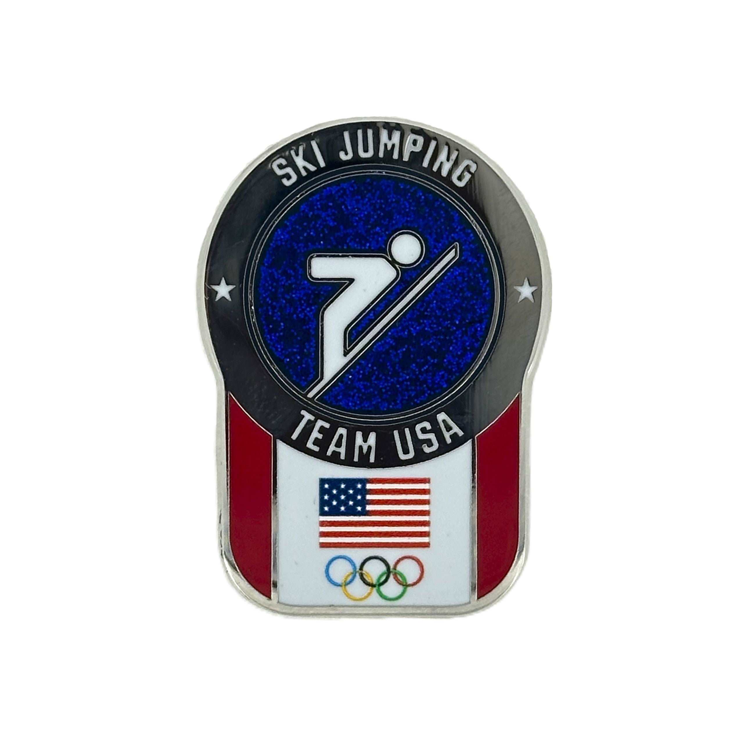 Team USA Ski Jumping Pictogram Glitter Pin