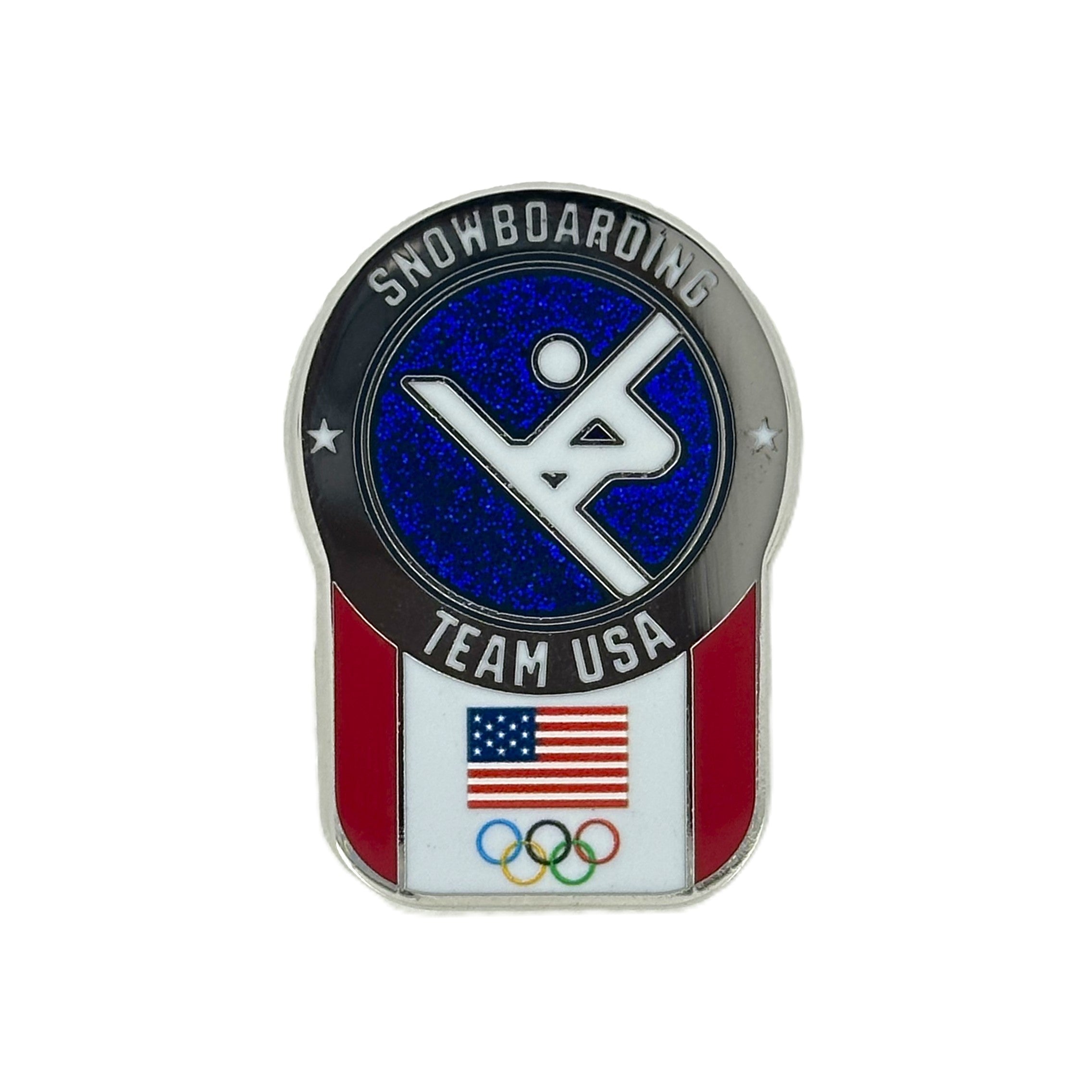 Team USA Snowboarding Pictogram Glitter Pin