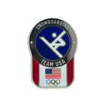 Load image into Gallery viewer, Team USA Snowboarding Pictogram Glitter Pin
