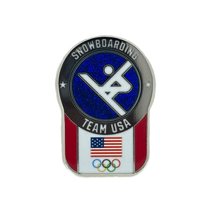 Team USA Snowboarding Pictogram Glitter Pin