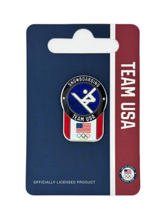 Team USA Snowboarding Pictogram Glitter Pin