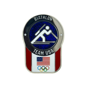 Team USA Biathlon Pictogram Glitter Pin