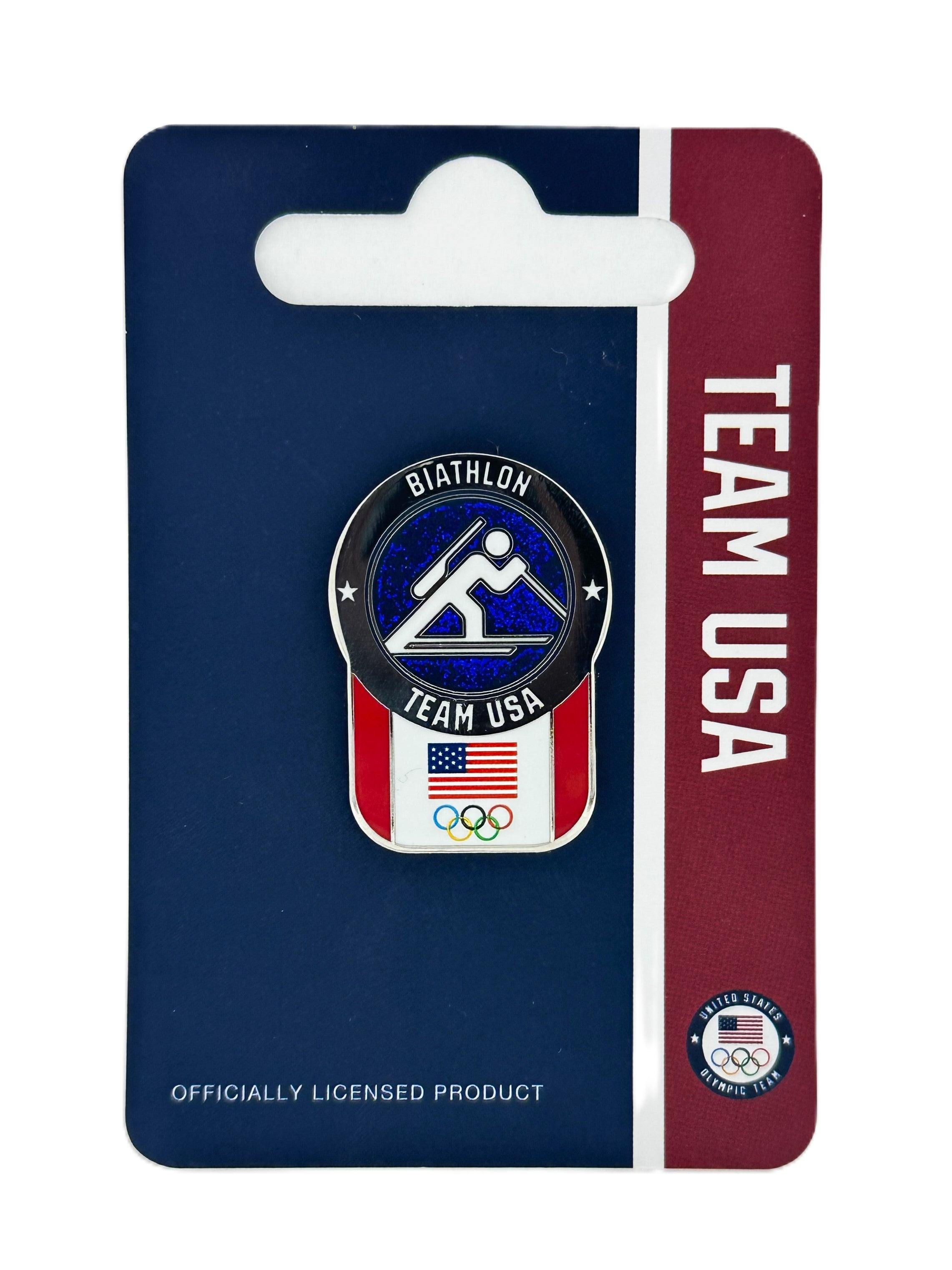 Team USA Biathlon Pictogram Glitter Pin