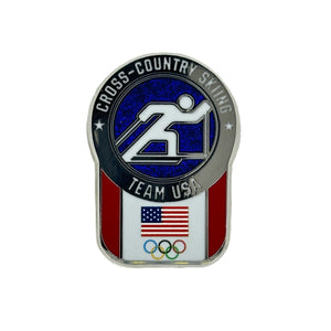 Team USA Cross-Country Skiing Pictogram Glitter Pin