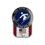 Load image into Gallery viewer, Team USA Para Alpine Skiing Pictogram Glitter Pin
