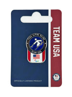 Load image into Gallery viewer, Team USA Para Alpine Skiing Pictogram Glitter Pin
